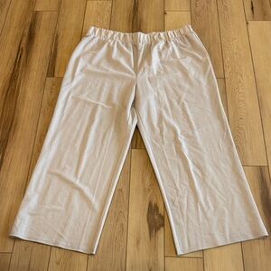 H&M Linen like Beige Wide-Leg Pants